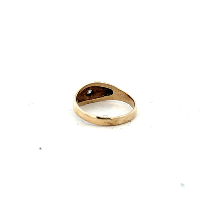 9ct yellow gold diamond ring, size N, featuring a sparkling diamond setting, unbranded jewelry design.