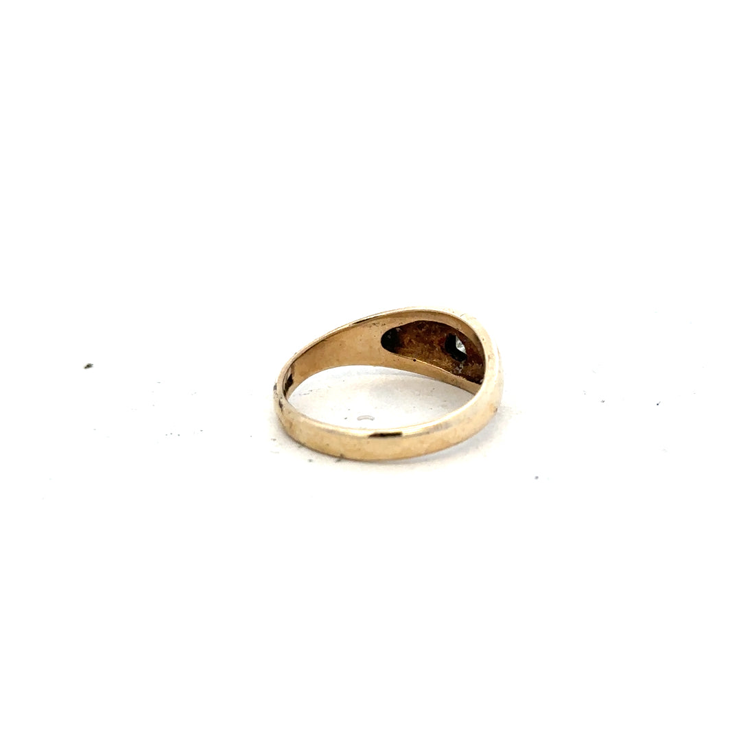 9ct yellow gold diamond ring in size N with a sparkling diamond, unbranded, displayed on a neutral background.