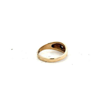 9ct yellow gold diamond ring in size N with a sparkling diamond, unbranded, displayed on a neutral background.