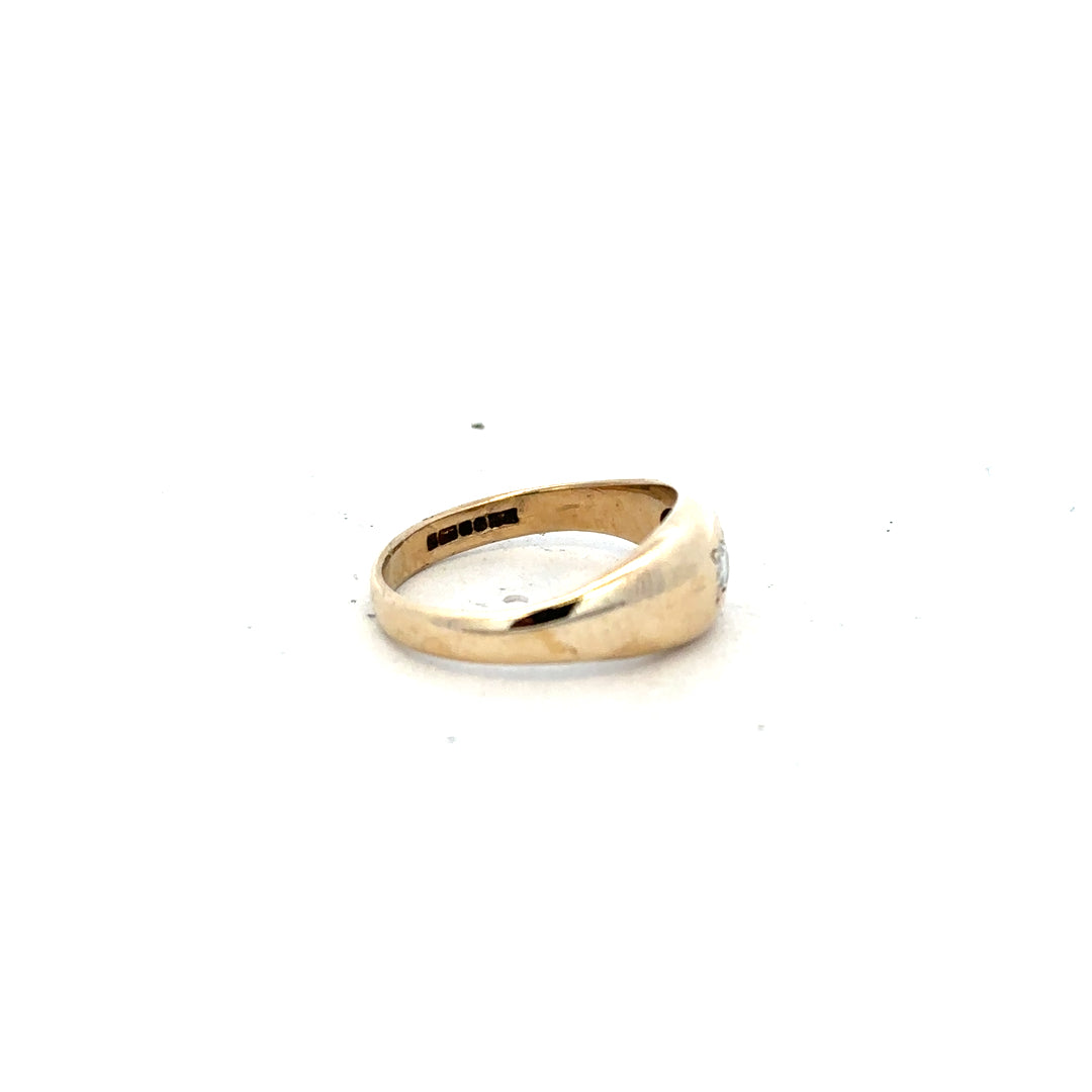 9ct yellow gold diamond ring in size N with sparkling diamonds, unbranded jewelry displayed on a neutral background.