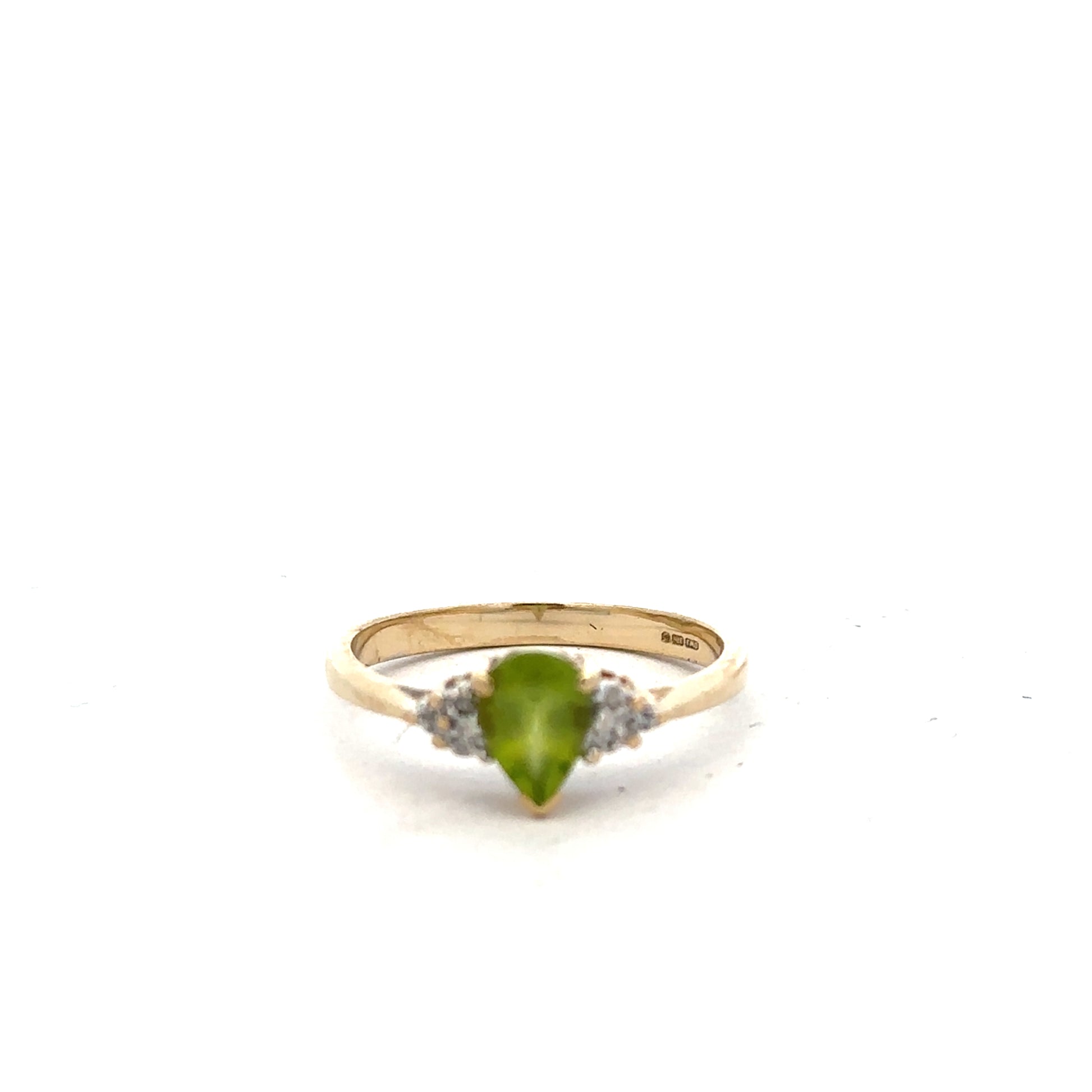 9ct yellow gold diamond ring in size N1/2, unbranded, showcasing a polished gold band with a small diamond accent.