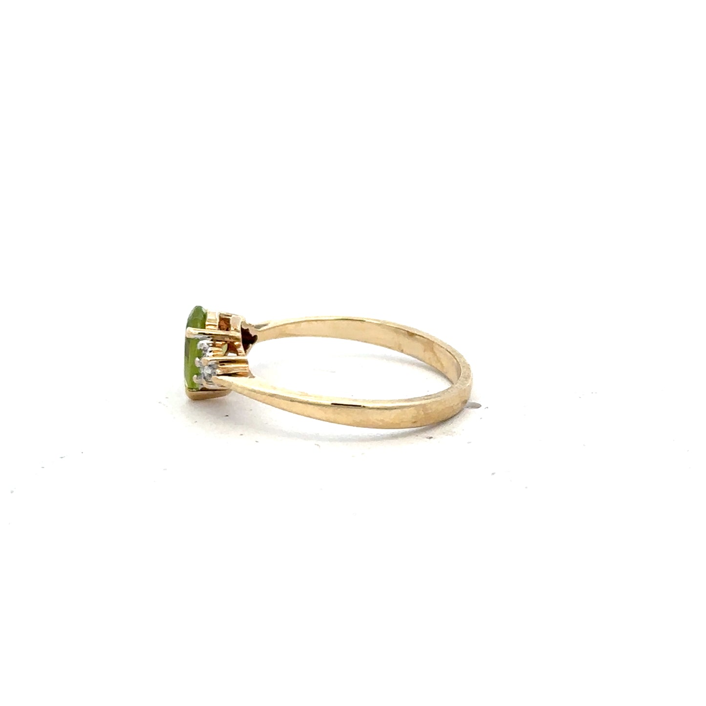 9ct yellow gold diamond ring size N1/2 with a sparkling diamond, unbranded jewelry showcasing elegant craftsmanship.