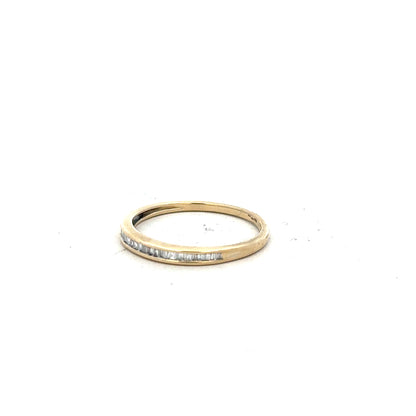 9ct yellow gold diamond ring in size N1/2 with sparkling diamonds, unbranded jewelry piece.