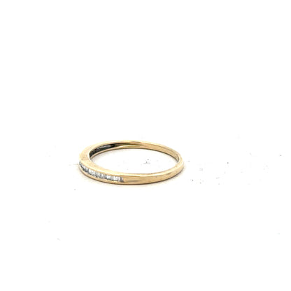 9ct yellow gold diamond ring in size N 1/2, showcasing a sparkling diamond setting on a sleek band.