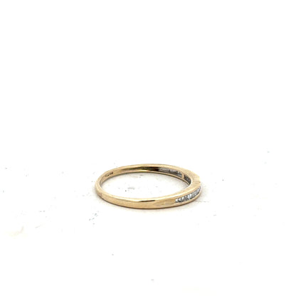 9ct yellow gold diamond ring in size N1/2 with sparkling diamonds, unbranded jewelry accessory.