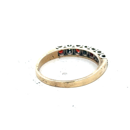 9ct yellow gold diamond ring in size O with a detailed band, featuring sparkling diamonds on an unbranded jewelry piece.