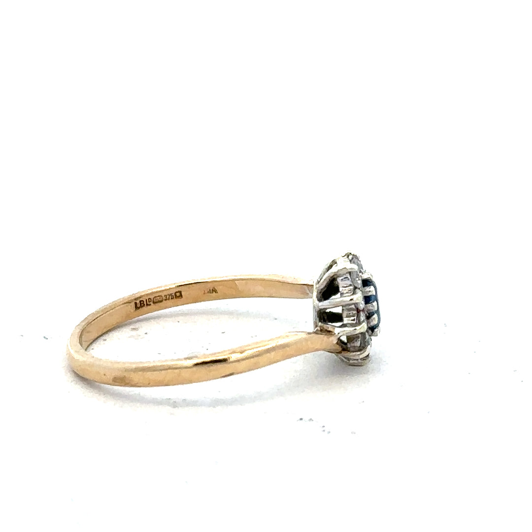 9ct yellow gold diamond ring in size O featuring a sparkling diamond setting, unbranded jewelry piece.
