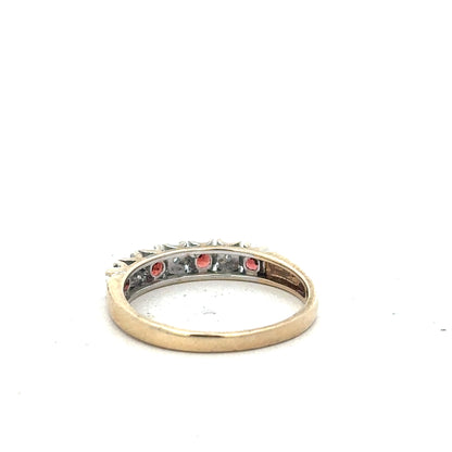 9ct yellow gold diamond ring size O1/2 with sparkling diamonds, showcasing elegant jewelry craftsmanship.
