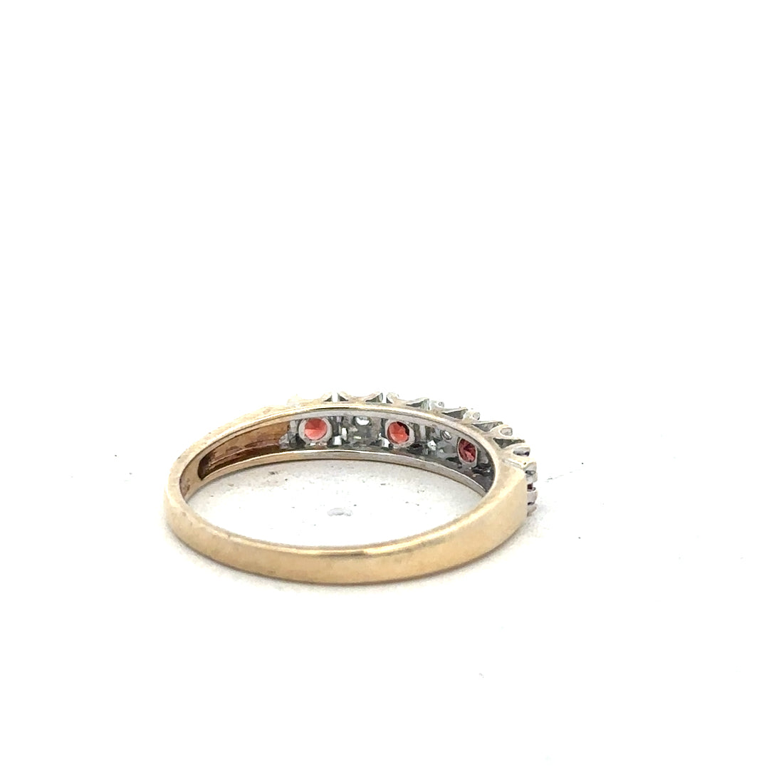 9ct yellow gold diamond ring, size O1/2, featuring sparkling diamonds, unbranded jewelry with elegant design.