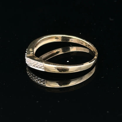 9ct yellow gold diamond ring in size P, featuring a sparkling diamond setting, unbranded jewelry for elegant wear.