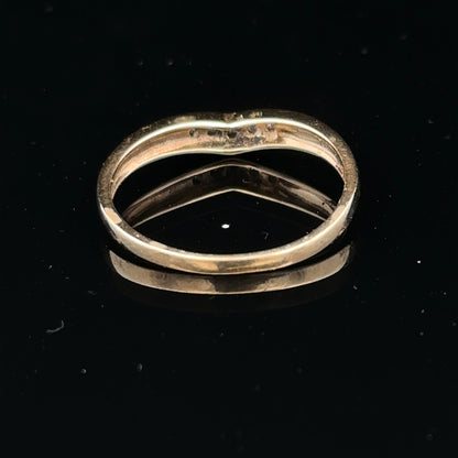 9ct yellow gold diamond ring in size P with sparkling diamonds, showcasing a classic and elegant jewelry design.