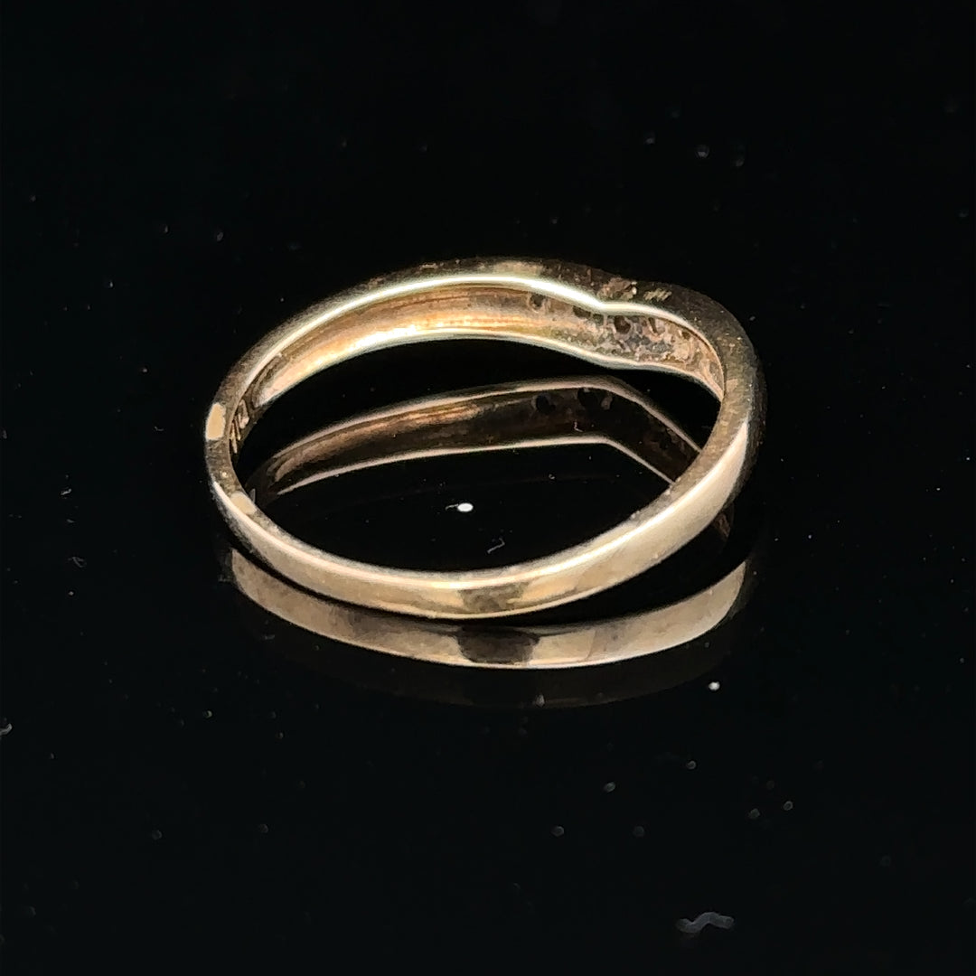 9ct yellow gold diamond ring in size P with a sparkling diamond centerpiece, unbranded jewelry.