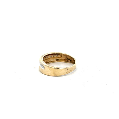 9ct yellow gold diamond ring in size P with sparkling diamonds, unbranded jewelry for elegant style.