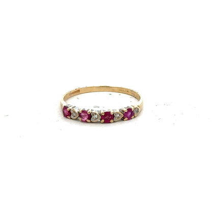 9ct yellow gold diamond ring in size P with sparkling diamonds, unbranded jewelry, elegant and classic design.