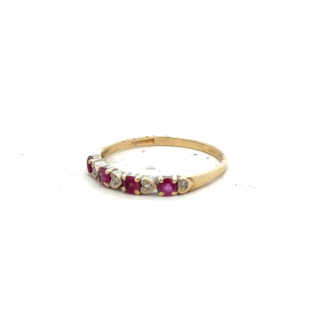 9ct yellow gold diamond ring in size P with sparkling diamonds, unbranded jewelry piece showcasing elegant design.