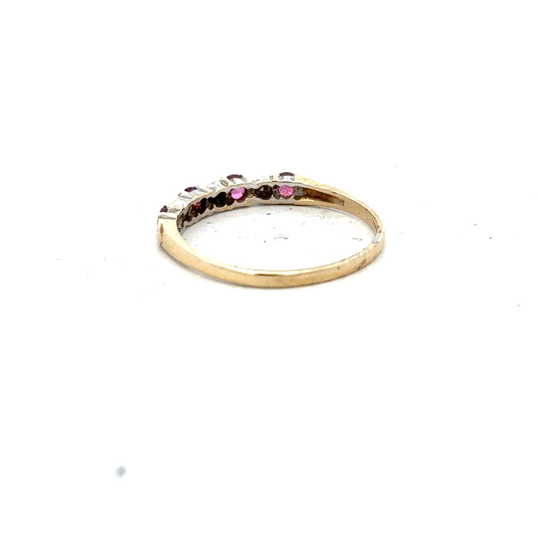 9ct yellow gold diamond ring in size P, featuring a sparkling diamond and elegant design, unbranded jewelry piece.