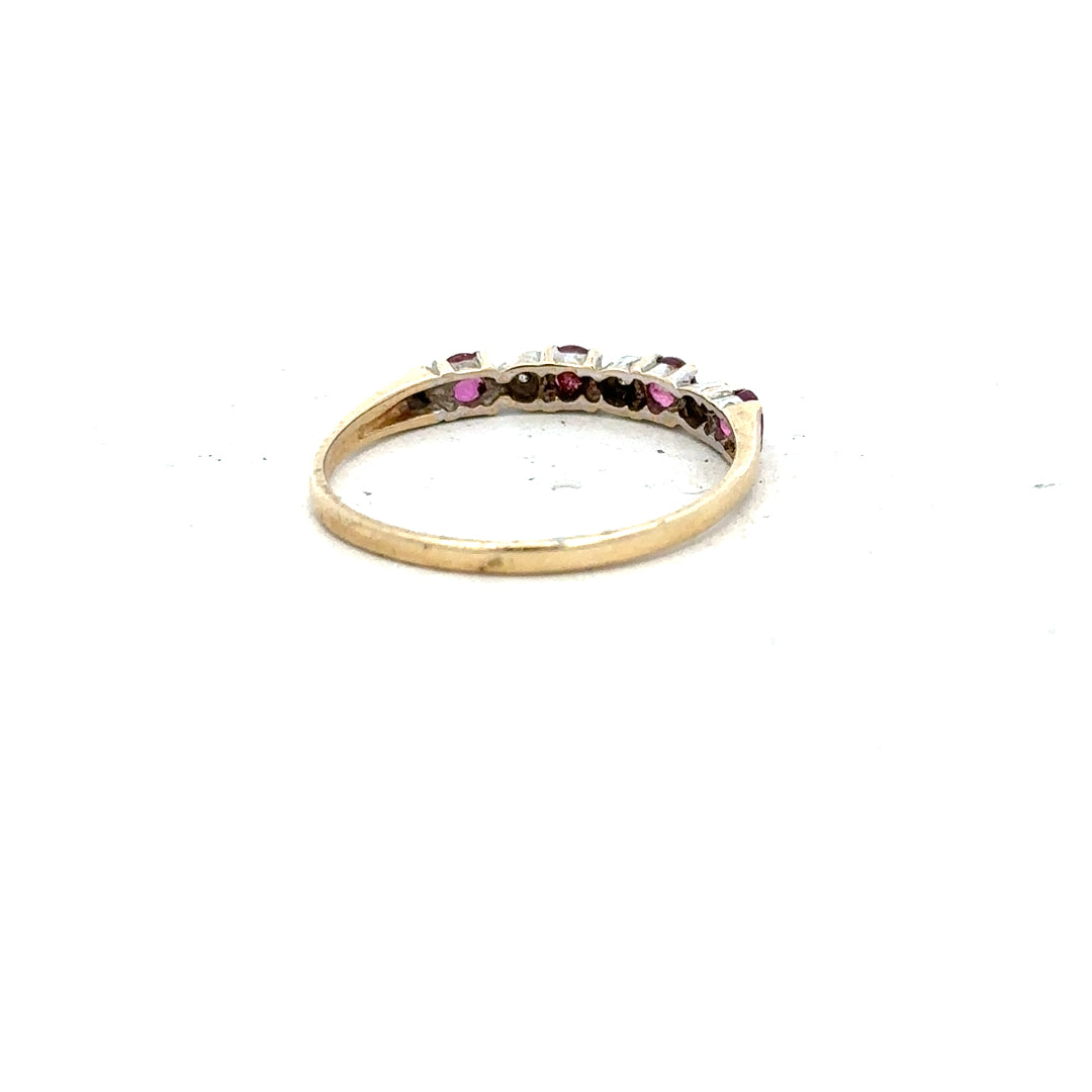 9ct yellow gold diamond ring in size P with sparkling diamonds, showcasing a classic and elegant design.