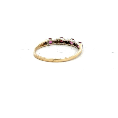 9ct yellow gold diamond ring in size P with sparkling diamonds, showcasing a classic and elegant design.