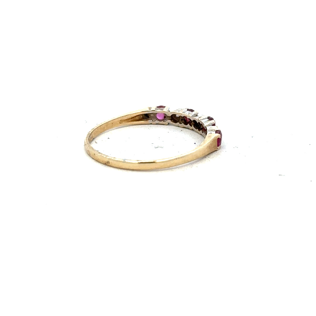 9ct yellow gold diamond ring in size P with sparkling stones, unbranded jewelry, elegant and classic design for special occasions.