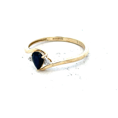 9ct yellow gold diamond ring in size P featuring a sparkling diamond, unbranded jewelry piece with elegant design.