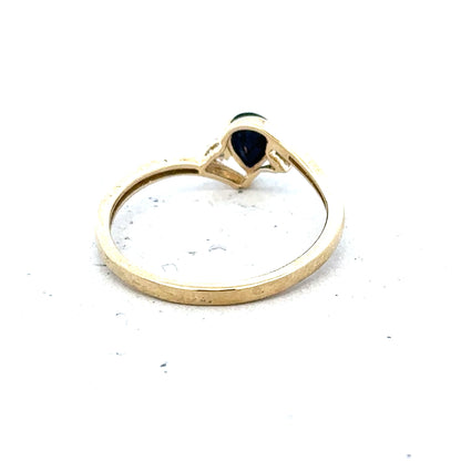 9ct yellow gold diamond ring size P with sparkling diamonds, unbranded jewelry, showcasing elegant craftsmanship and shiny gold finish.