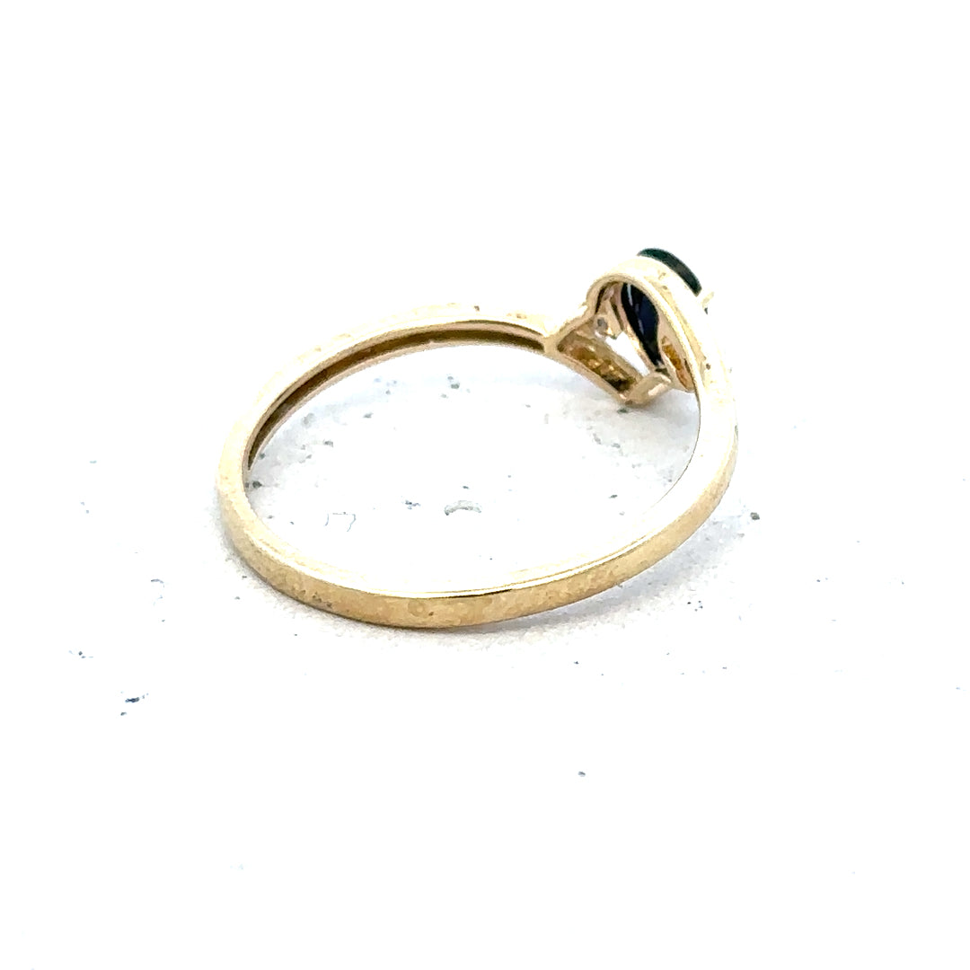 9ct yellow gold diamond ring in size P with sparkling diamonds, designed for elegant jewelry occasions.
