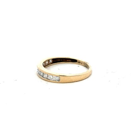 9ct yellow gold diamond ring in size P1/2, featuring a sparkling diamond set in a classic band.