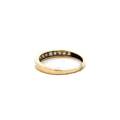 9ct yellow gold diamond ring in size P1/2 featuring a sparkling diamond, unbranded jewelry design.