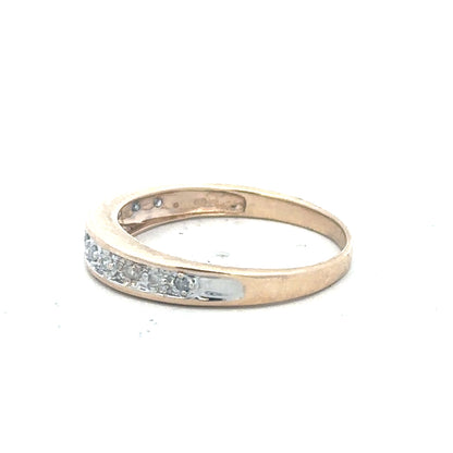 9ct yellow gold diamond ring in size Q with a sparkling diamond setting, unbranded jewelry for elegant wear