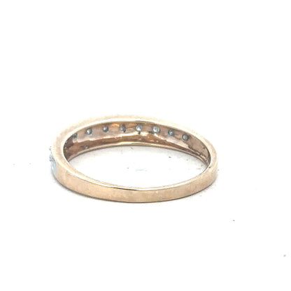 9ct yellow gold diamond ring in size Q with sparkling diamonds, unbranded jewelry for elegant occasions.