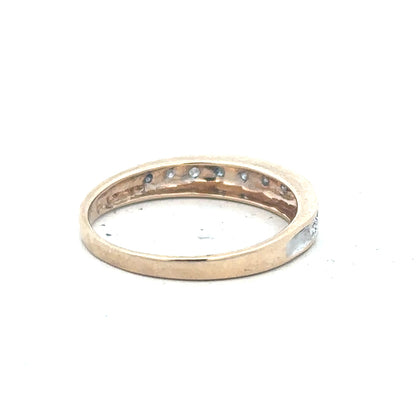 9ct yellow gold diamond ring in size Q, featuring a sparkling diamond setting, unbranded jewelry.