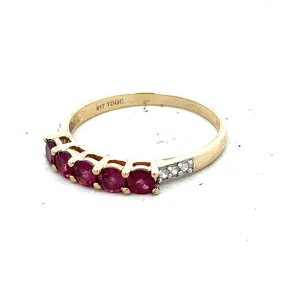 9ct yellow gold diamond ring size R1/2 with sparkling diamonds, showcasing elegant jewelry design.