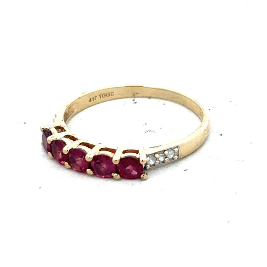 9ct yellow gold diamond ring size R1/2 with sparkling diamonds, showcasing elegant jewelry design.