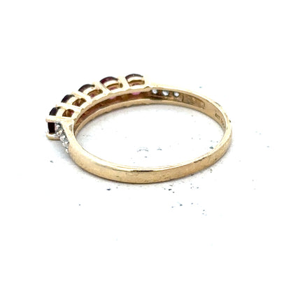 9ct yellow gold diamond ring size R1/2, unbranded, featuring a sparkling diamond setting and polished gold band.