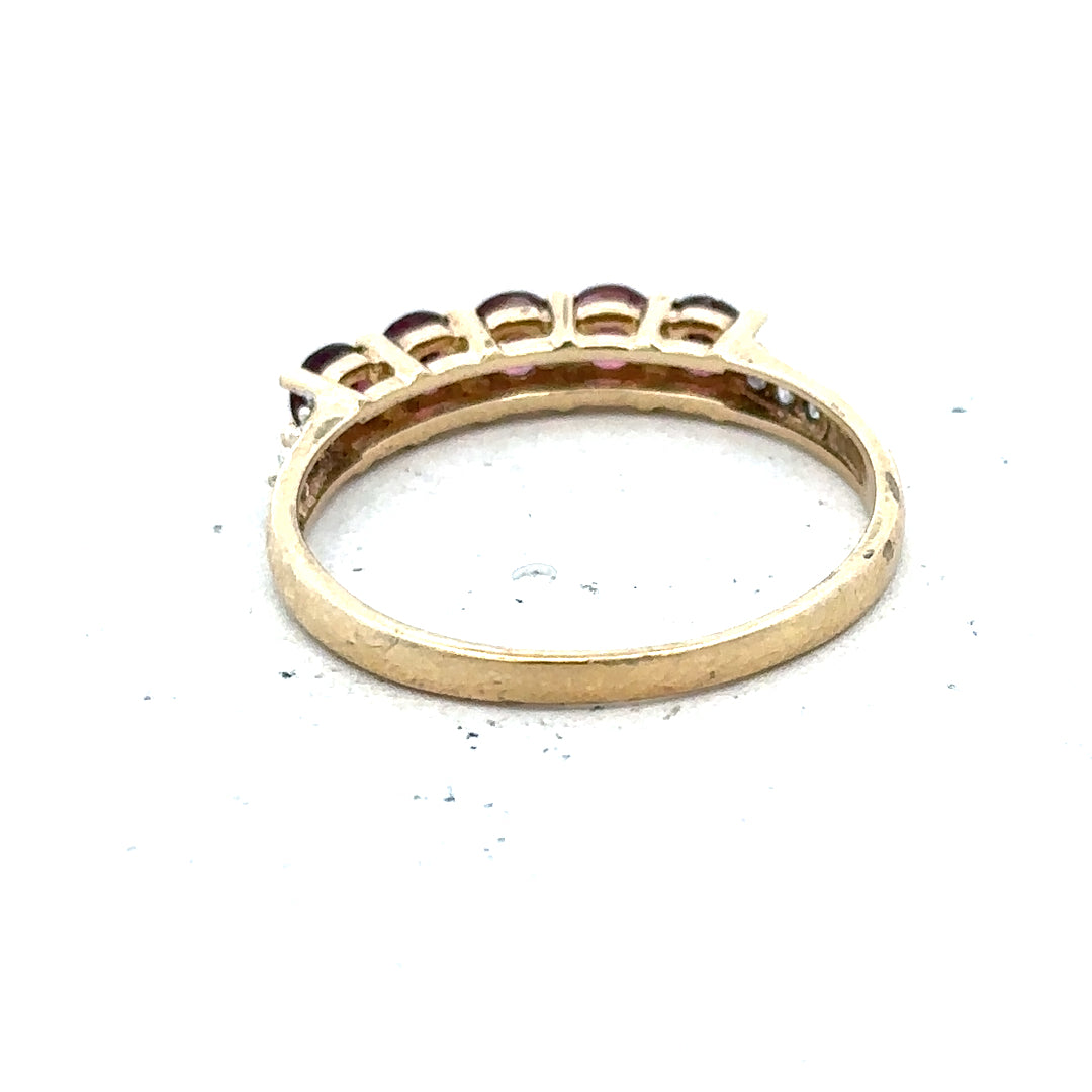 9ct yellow gold diamond ring size R1/2 with sparkling diamonds, unbranded jewelry showcasing a classic and elegant design.