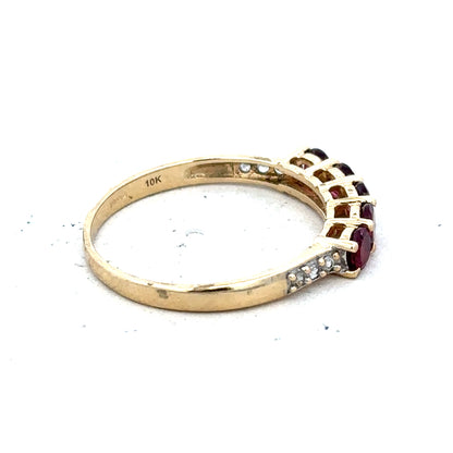 9ct yellow gold diamond ring size R1/2 with sparkling diamonds, unbranded, showcasing the elegant design and bright gemstone details.