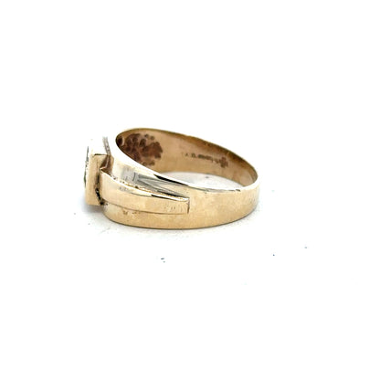 9ct yellow gold diamond ring in size S with sparkling diamonds, unbranded jewelry showcasing elegant craftsmanship.