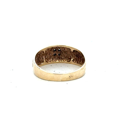 9ct yellow gold diamond ring with size S, featuring a classic design and sparkling diamonds, unbranded jewelry accessory.