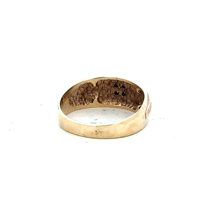 9ct yellow gold diamond ring in size S with sparkling diamonds, unbranded jewelry, elegant and classic design.