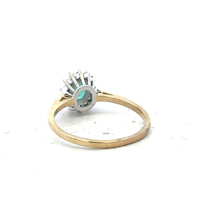 9ct yellow gold diamond ring in size S, featuring a sparkling diamond set in an elegant unbranded ring design.
