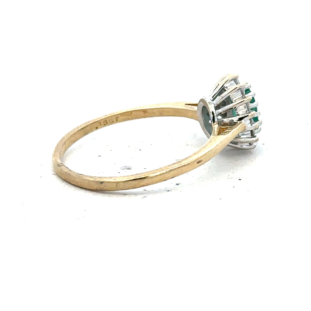 9ct yellow gold diamond ring in size S with sparkling diamonds, unbranded jewelry, elegant and classic design.