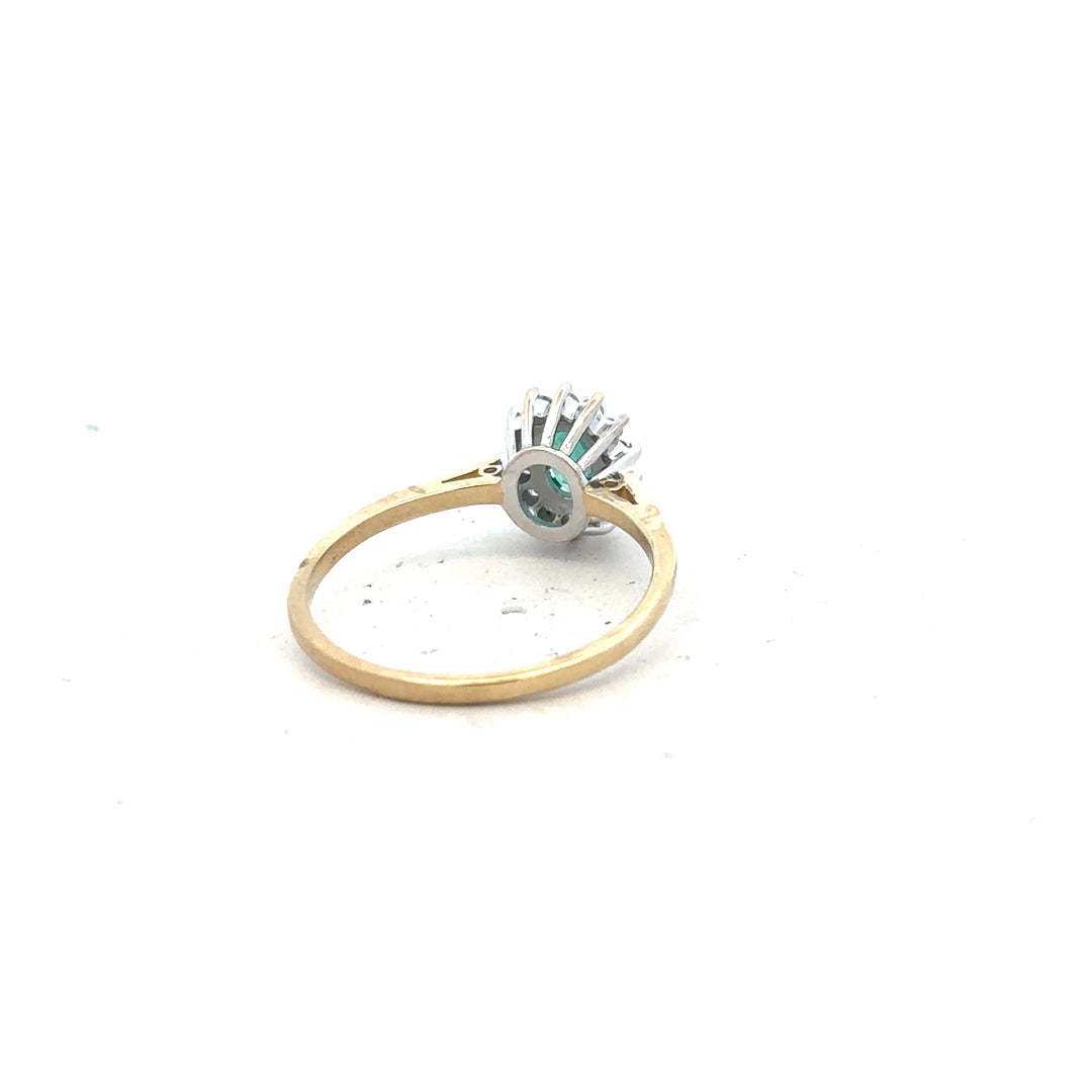 9ct yellow gold diamond ring in size S with sparkling diamonds, unbranded jewelry piece showcasing elegant craftsmanship.
