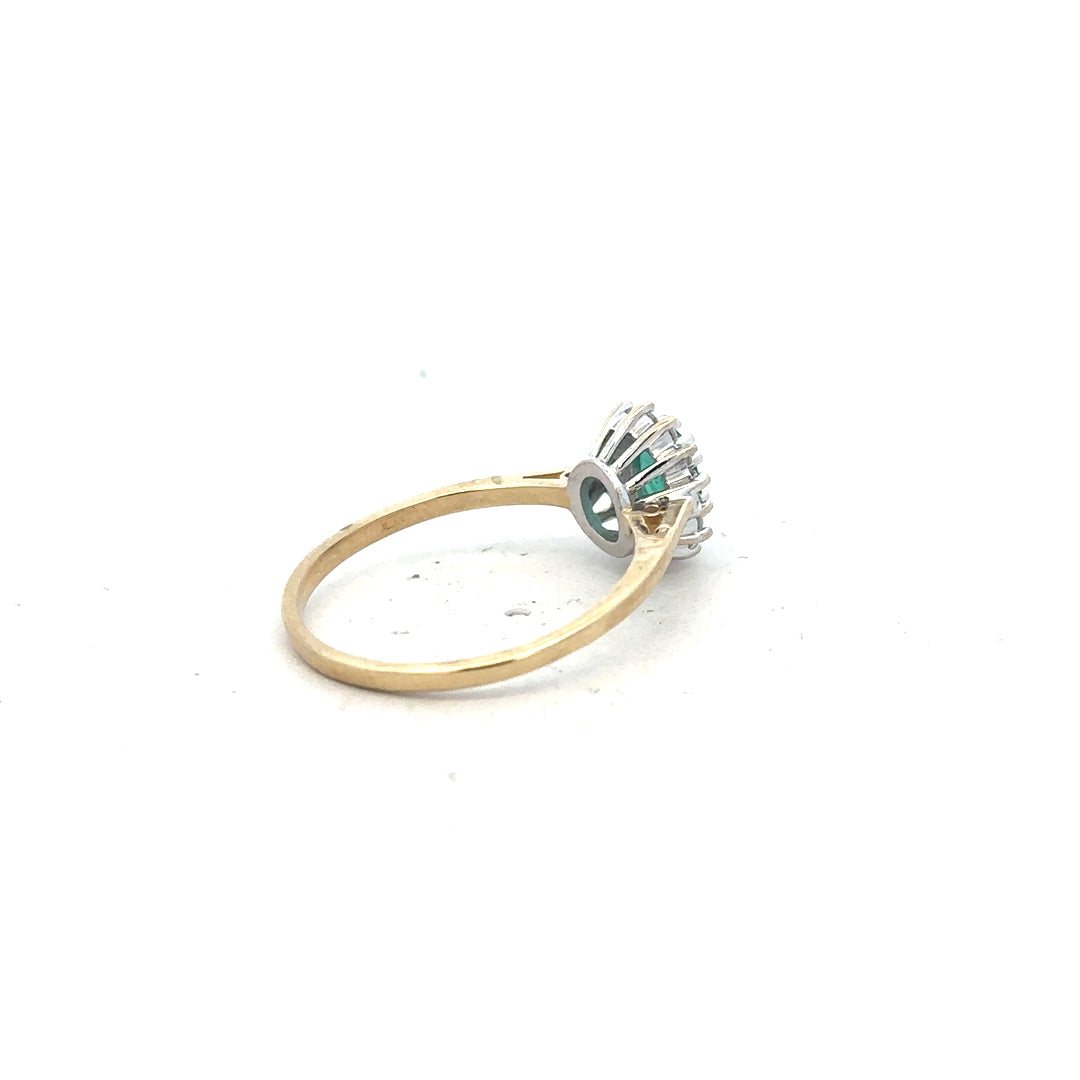 9ct yellow gold diamond ring in size S with sparkling diamonds, unbranded jewelry piece showcasing elegant craftsmanship.