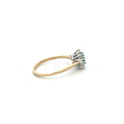 9ct yellow gold diamond ring in size S with sparkling diamonds, unbranded jewelry showcasing elegant craftsmanship.