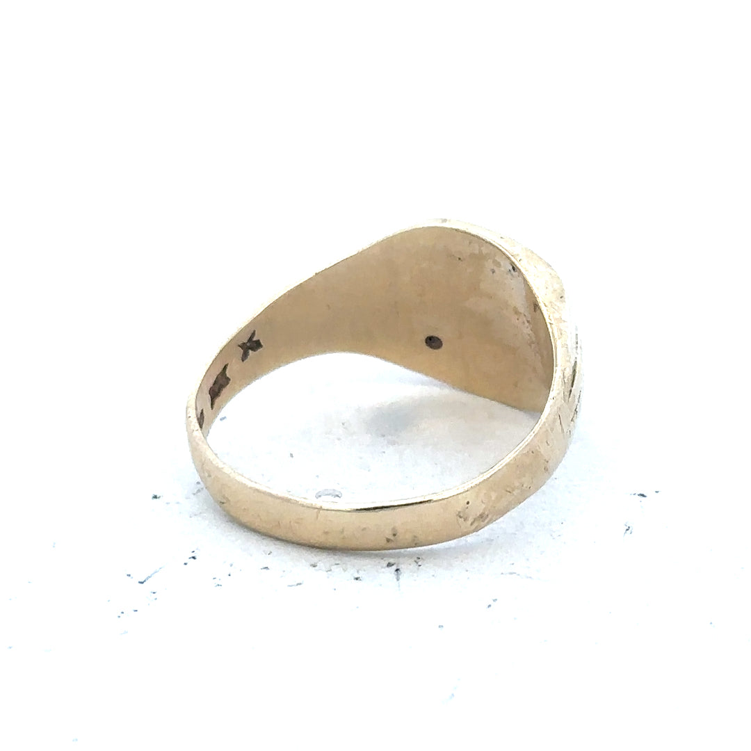 9ct yellow gold diamond ring in size T, featuring a sparkling diamond setting and a classic band design.
