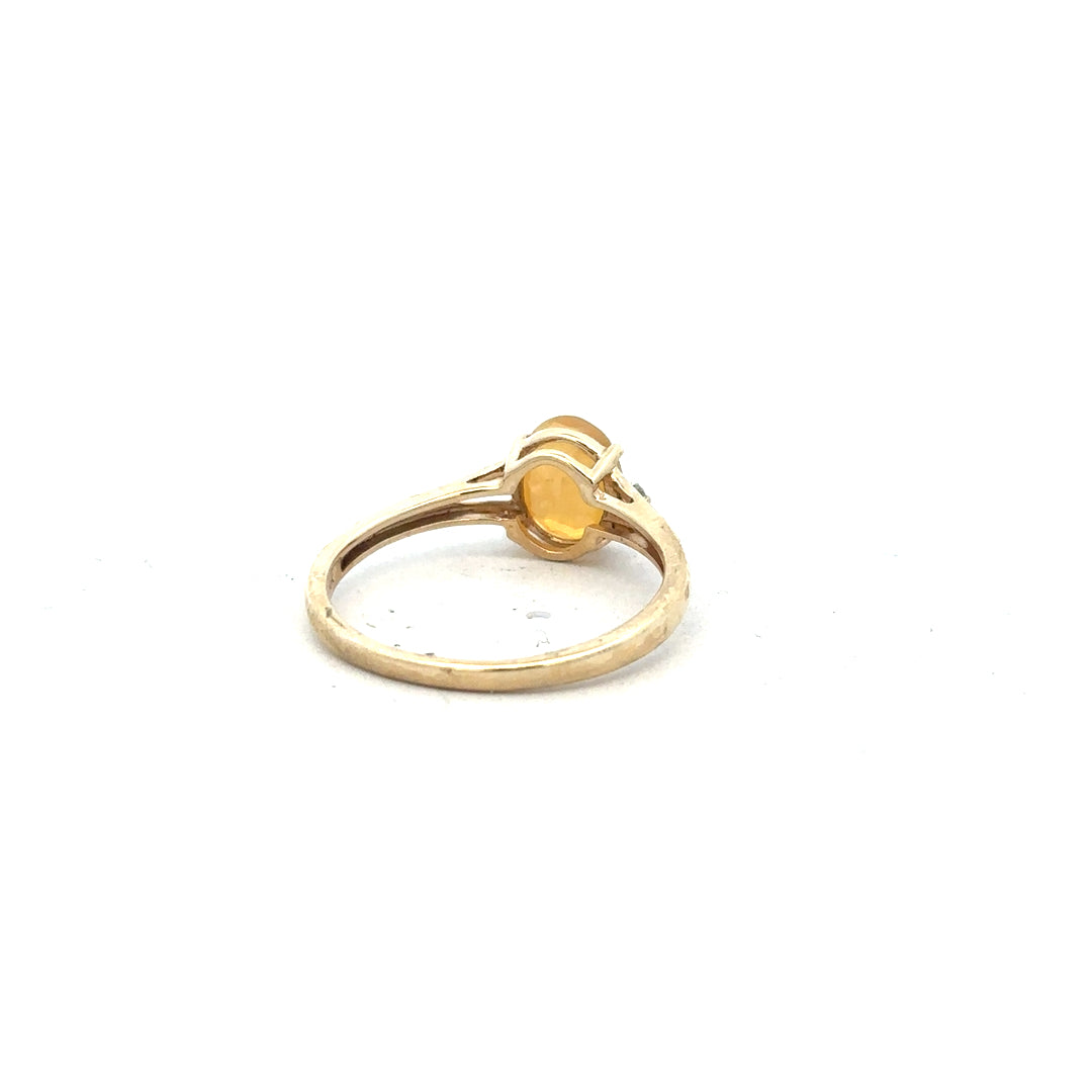 9ct yellow gold diamond ring size T1/2 with sparkling diamonds, unbranded jewelry piece displayed on a neutral background.