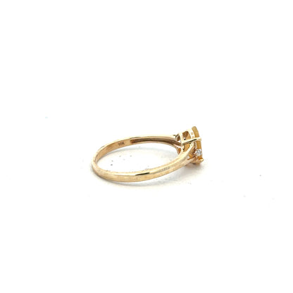 9ct yellow gold diamond ring in size T1/2, featuring a simple band with sparkling diamonds, unbranded jewelry accessory.