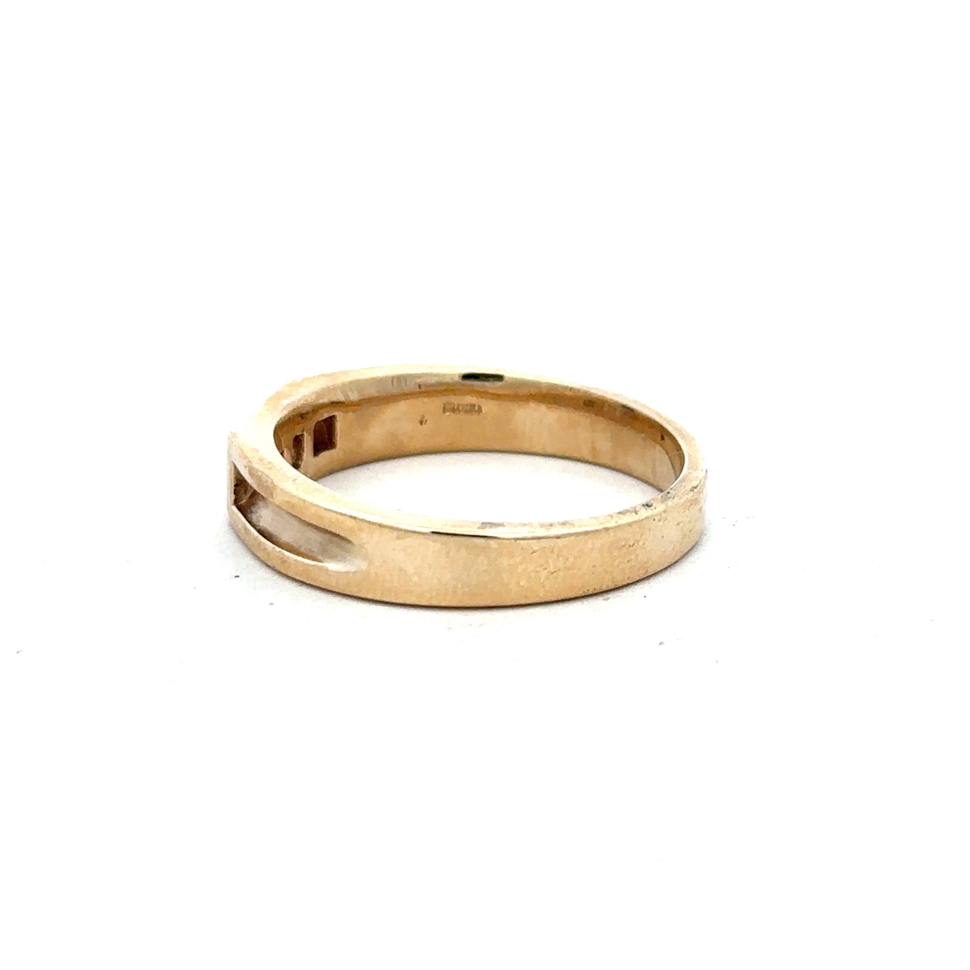 9ct yellow gold diamond ring in size Y, featuring a simple, elegant design with sparkling diamonds on a polished gold band.