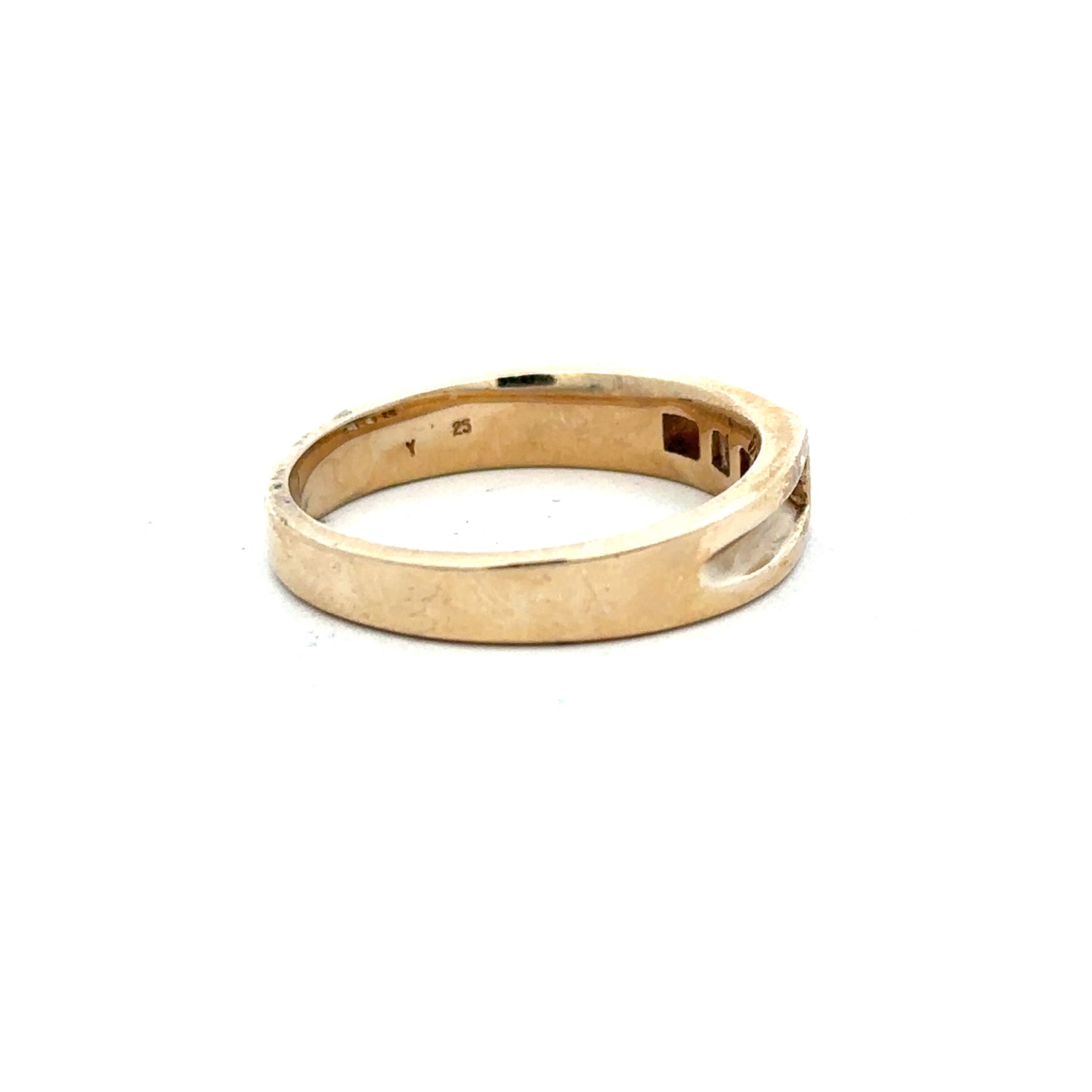 9ct yellow gold diamond ring in size Y with sparkling diamonds, unbranded jewelry piece on a white background.