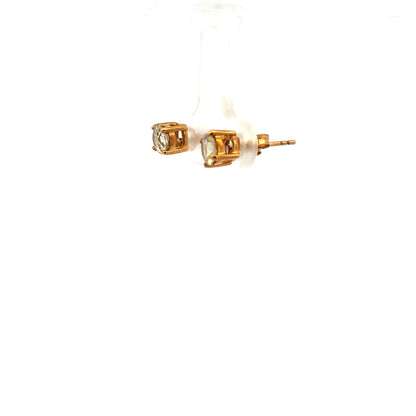 9ct yellow gold earrings weighing 1.2g, unbranded, featuring simple, elegant design with shiny gold finish.